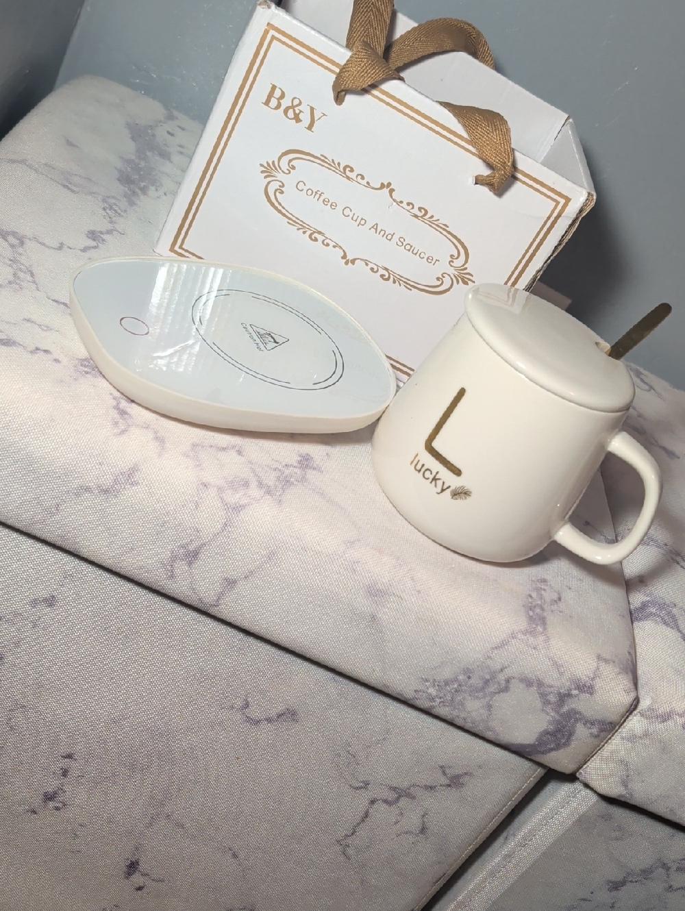 Brand New B&Y Coffee Cup & Saucer Set